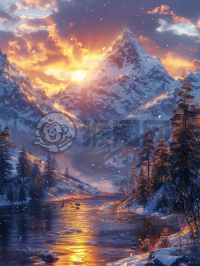 雪山晨曦 