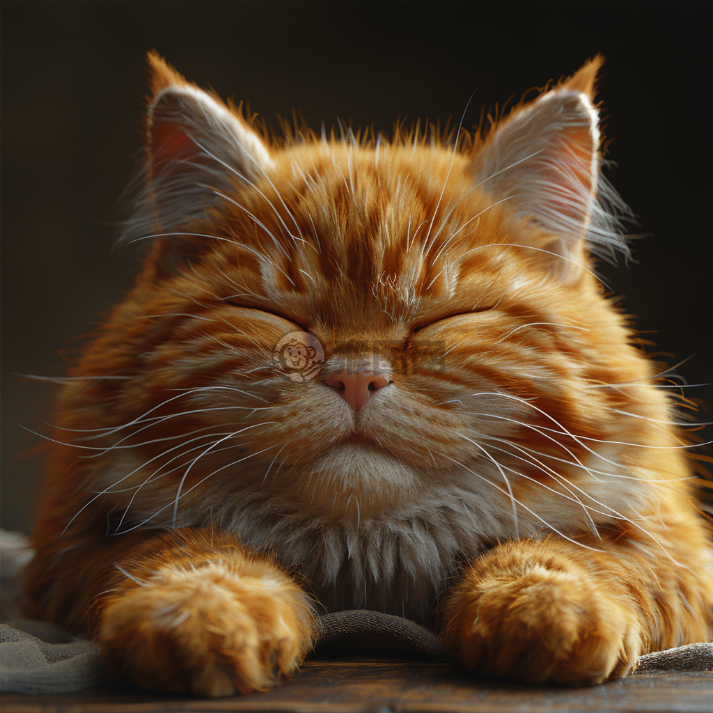 阳光下的肥猫悠闲写真