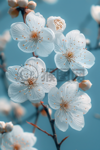 轻蓝花语，白樱之赠
