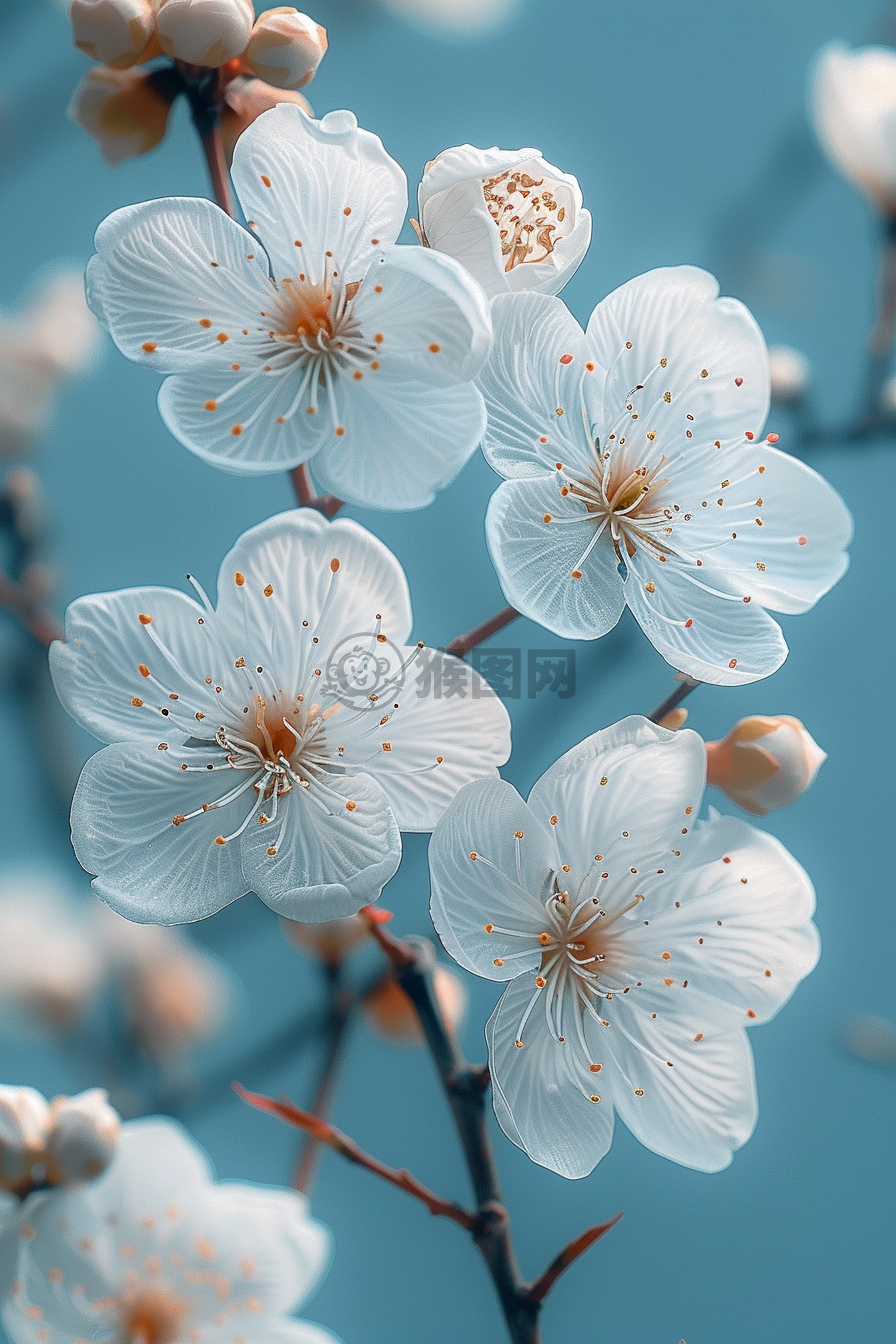 轻蓝花语，白樱之赠