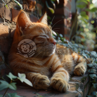 橙猫懒洋洋晒太阳