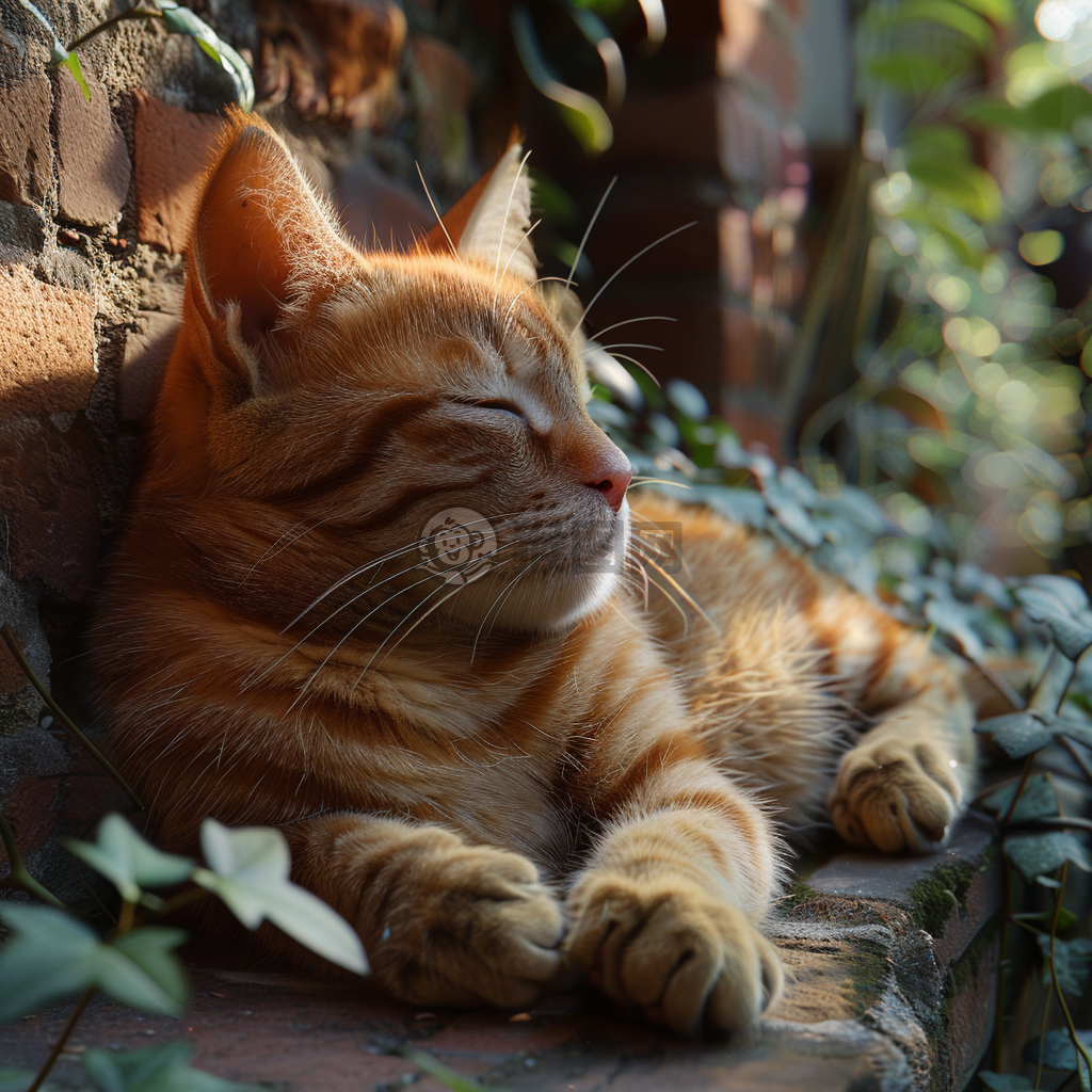 橙猫懒洋洋晒太阳