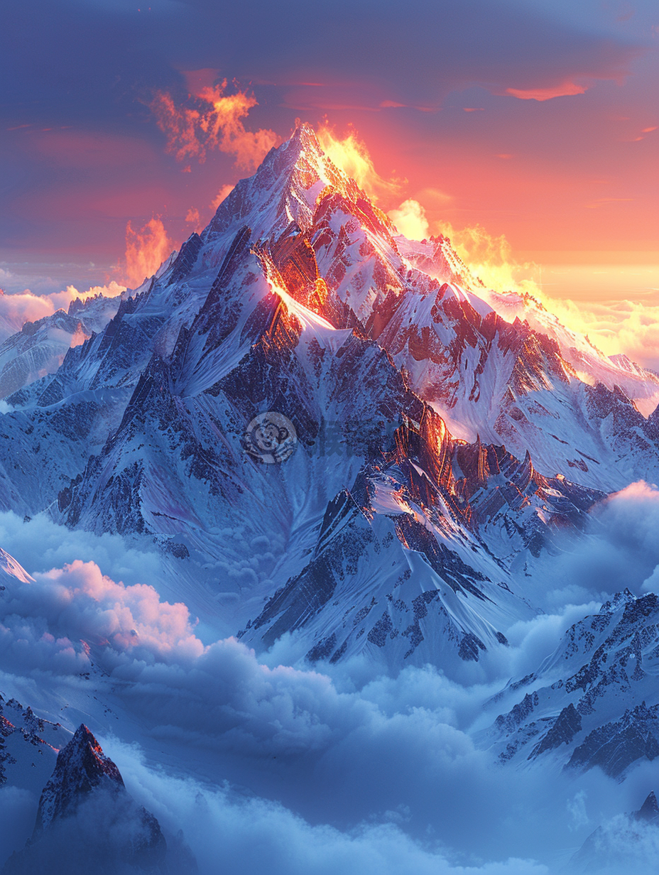 雪山晨曦 