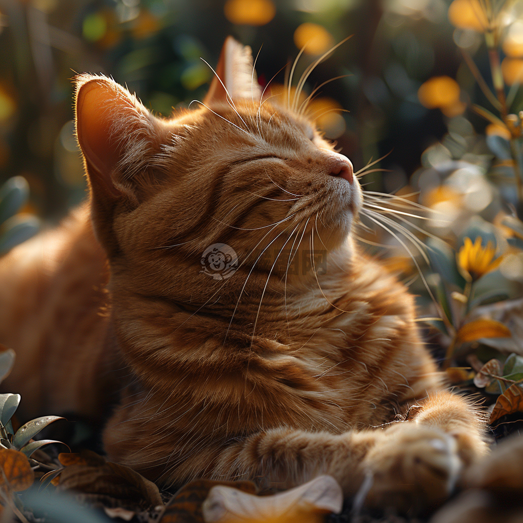 阳光下的肥猫壁纸