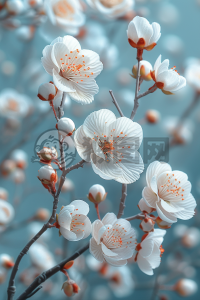 轻蓝花语，白樱之赠