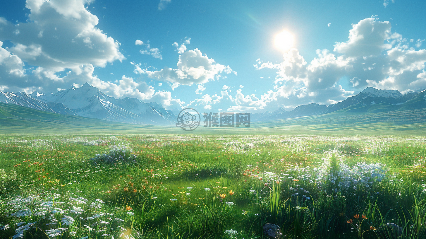 草原日出，精品壁纸，极致细节，展现美丽大自然。