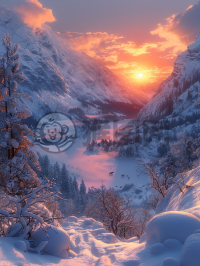 雪山晨曦 