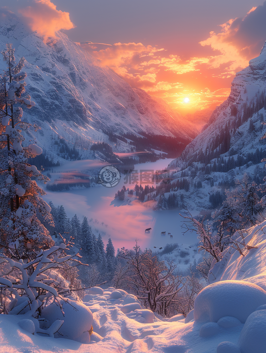 雪山晨曦 
