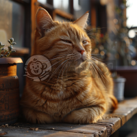 阳光下的肥猫懒洋洋
