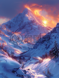 雪山晨曦 