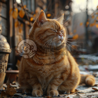 橙猫晒太阳CG壁纸