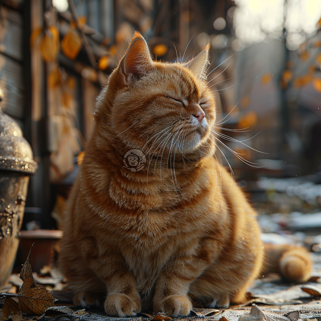 橙猫晒太阳CG壁纸
