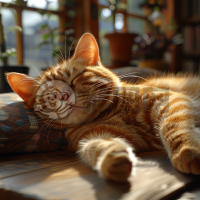 阳光下的肥猫壁纸