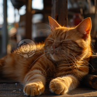 阳光下的肥猫壁纸