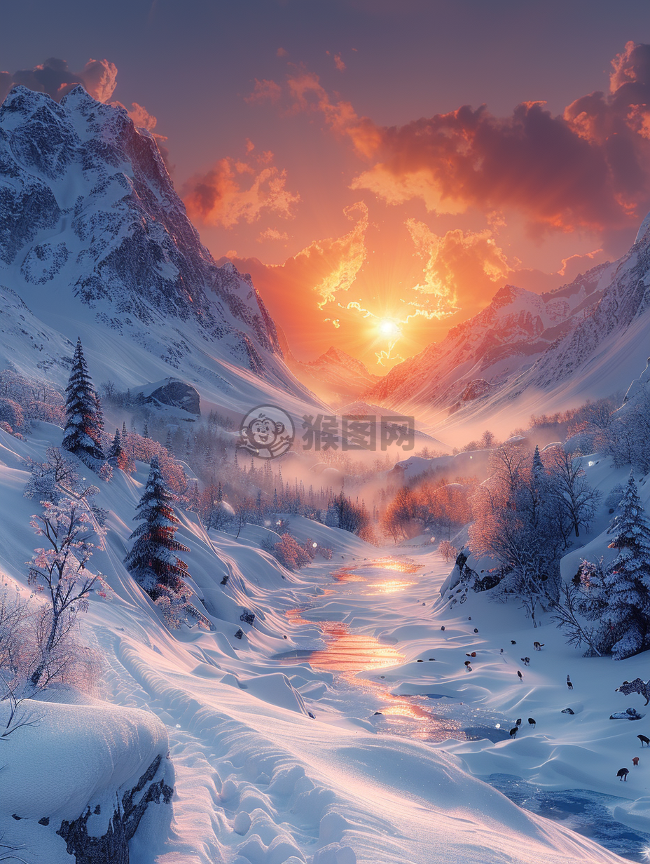 雪山晨曦 