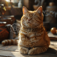阳光下的肥猫壁纸