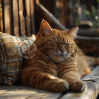 阳光下的肥猫壁纸