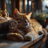 阳光下的肥猫写真