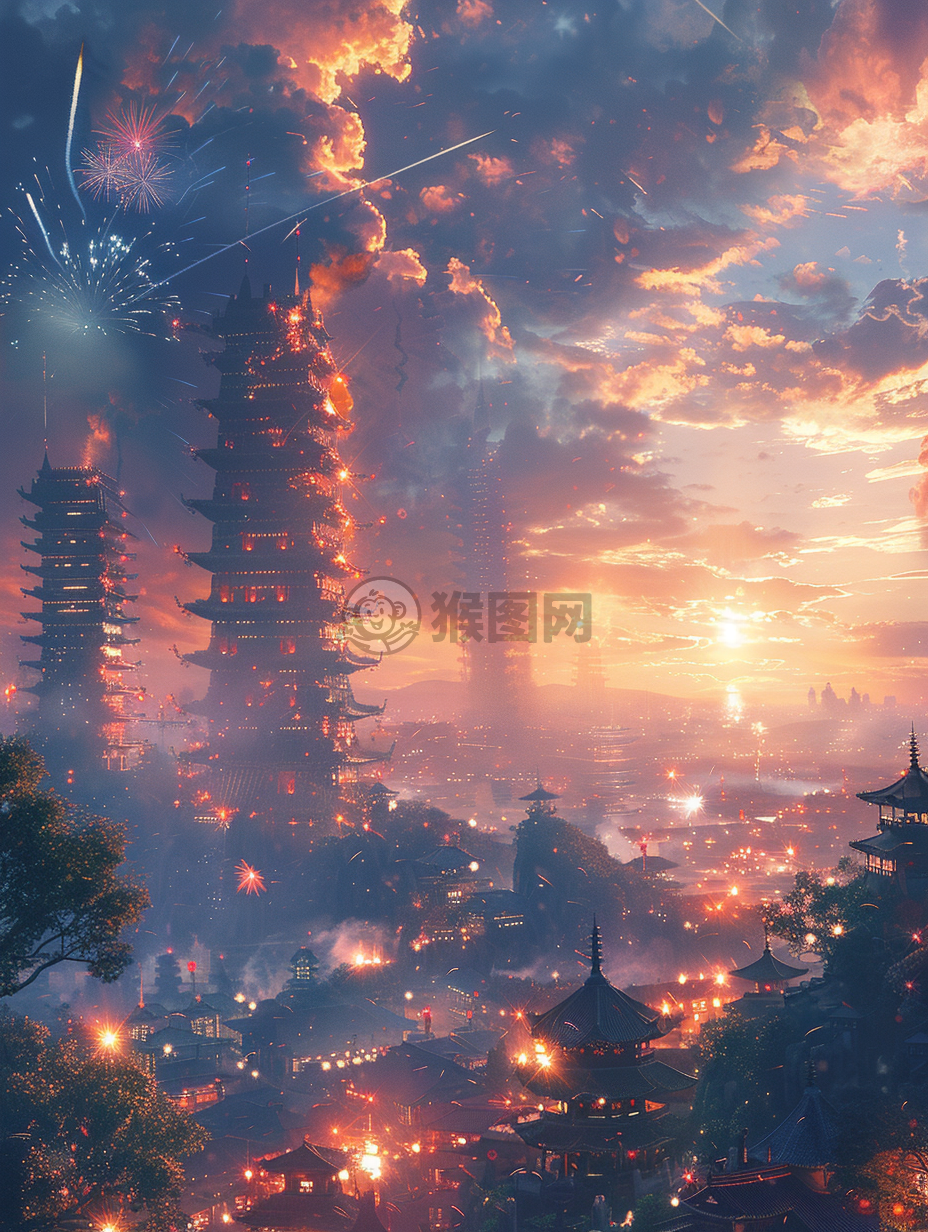 现代都市繁华夜景壁纸 