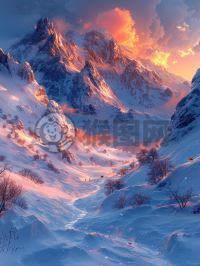 雪山晨曦 
