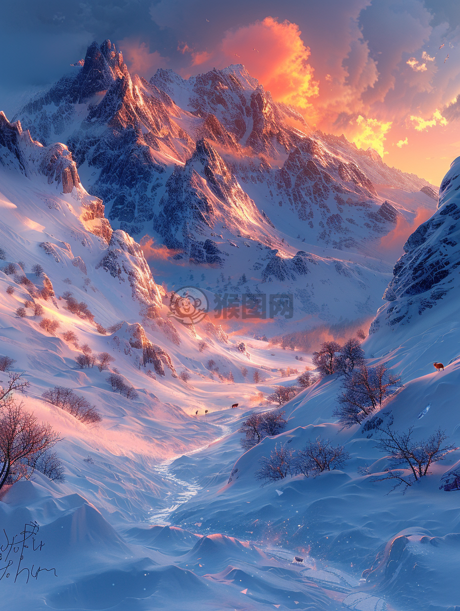 雪山晨曦 