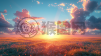 草原日出，精品壁纸，极致细节，展现美丽大自然。