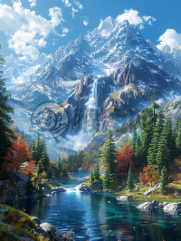 震撼的CG壁纸：高山流水，细节入微