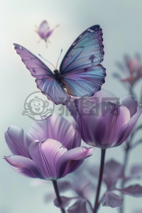 紫鸢飞舞，白底画卷
