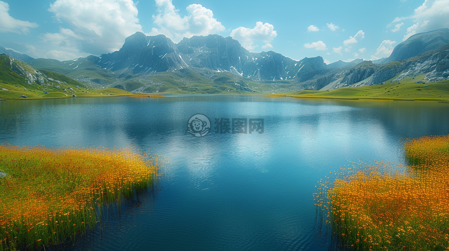 湖山秀美，高清自然光摄影
