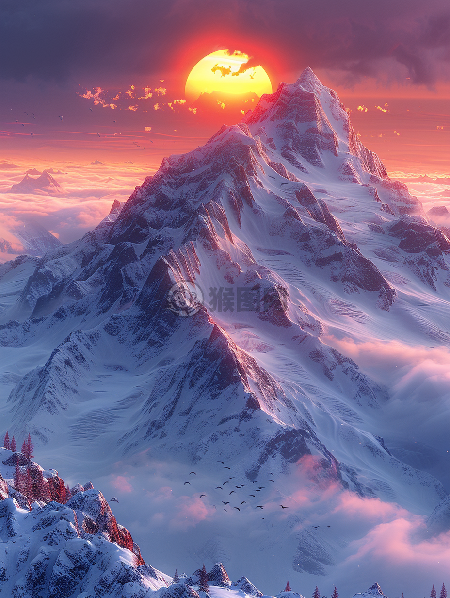 雪山晨曦 