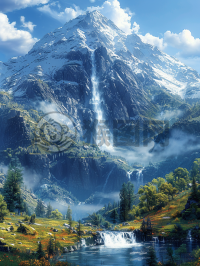 震撼的CG壁纸：高山流水，细节入微