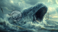 海浪中鸥舞鱼跃