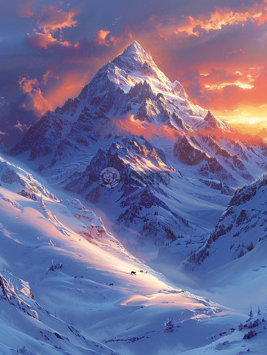 雪山晨曦