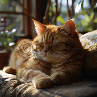 橙猫懒洋洋晒太阳