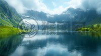 山水之间高湖映