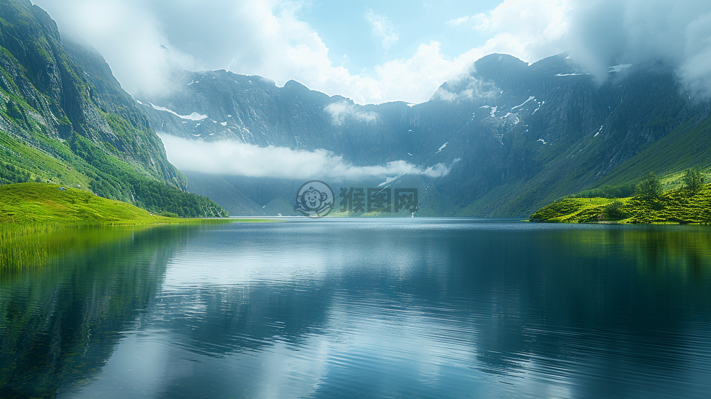 山水之间高湖映
