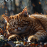 索尼相机下的懒散阳光下的巨大橘猫壁纸