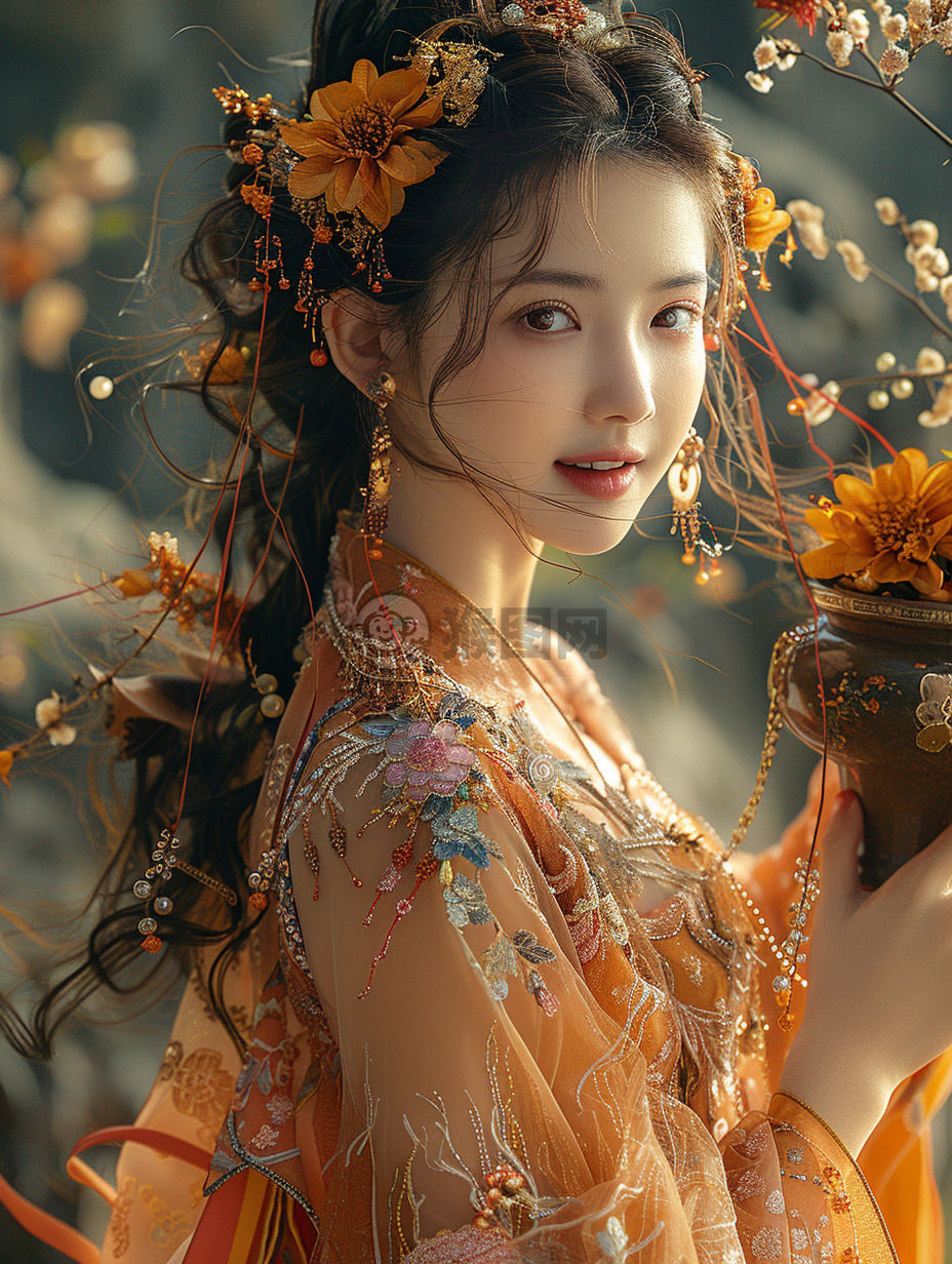 阳光下的中国美女