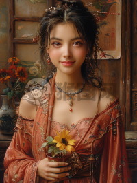 盛夏阳光下的中国美女