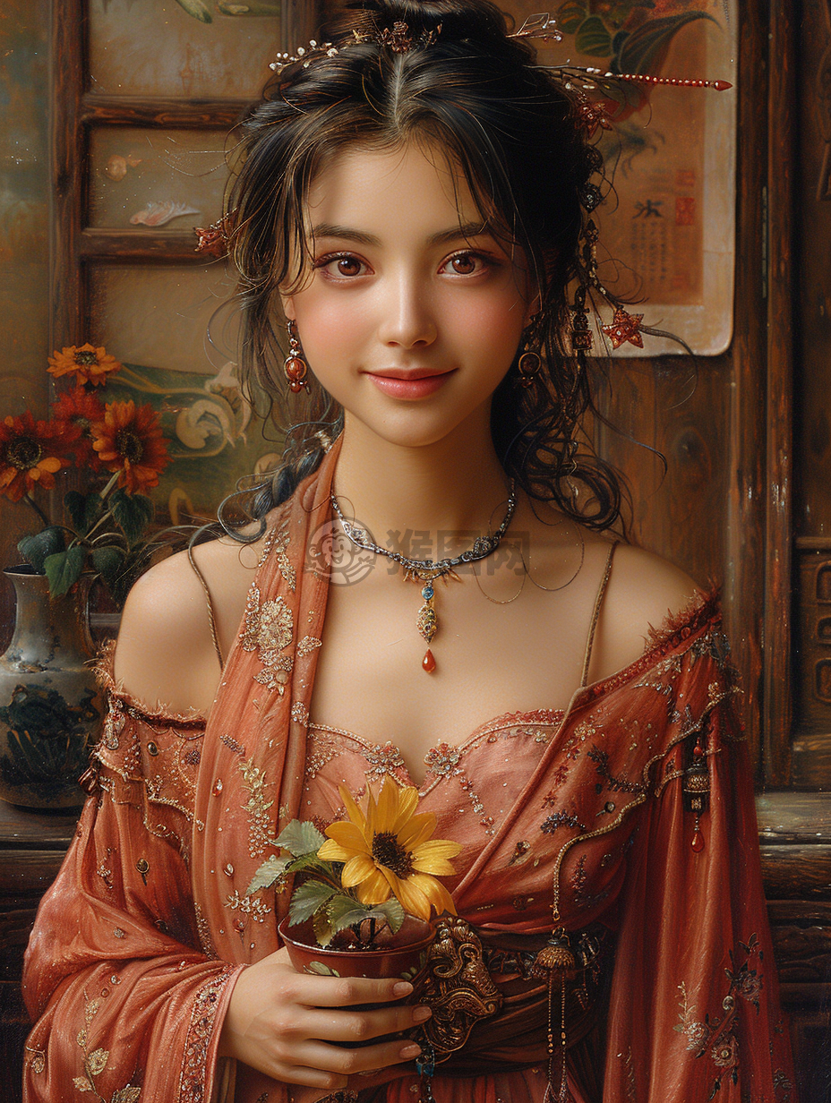 盛夏阳光下的中国美女