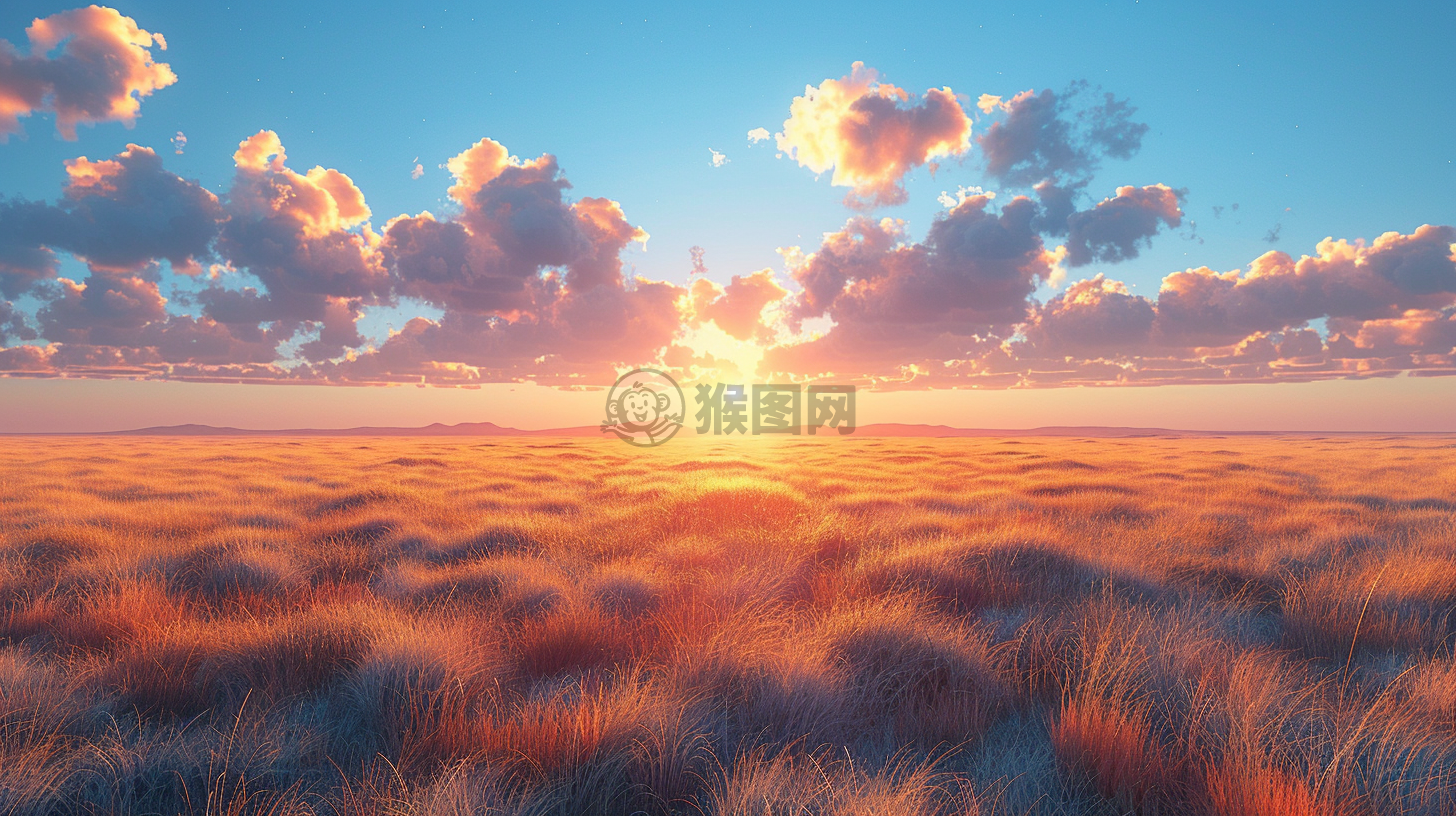 天边朝阳下的草原美卷 细品精彩佳作，铸就顶级品质。