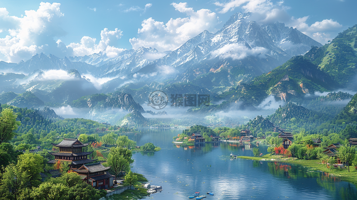 中国乡村之美，优质、高质、细致的CG壁纸，展现乡村和谐与宁静