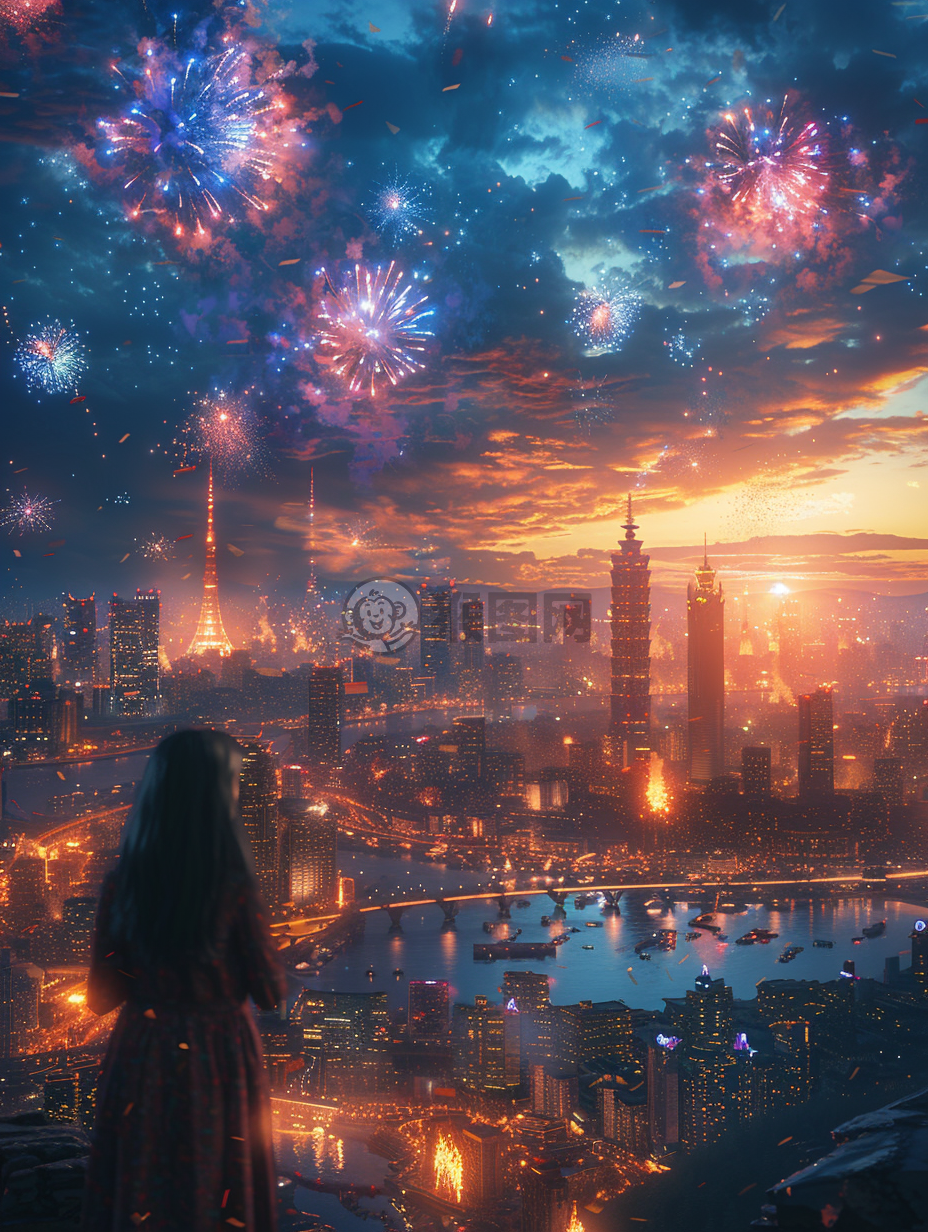 繁华夜空下的精致壁纸
