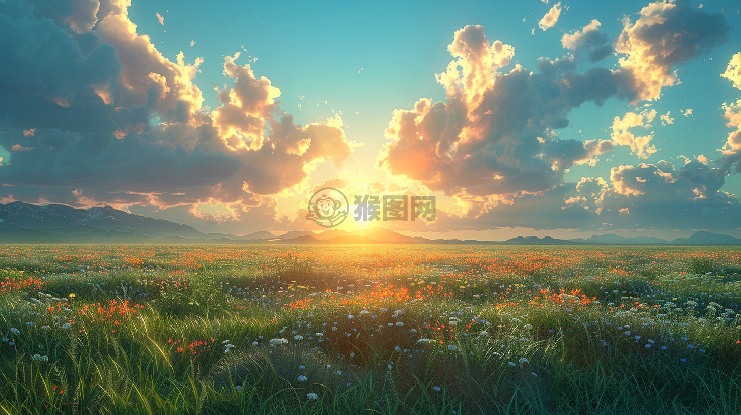 炫美画卷-广袤草原晨曦时刻 