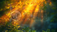 晨曦洒满树枝，美丽自然成千上万瞩目