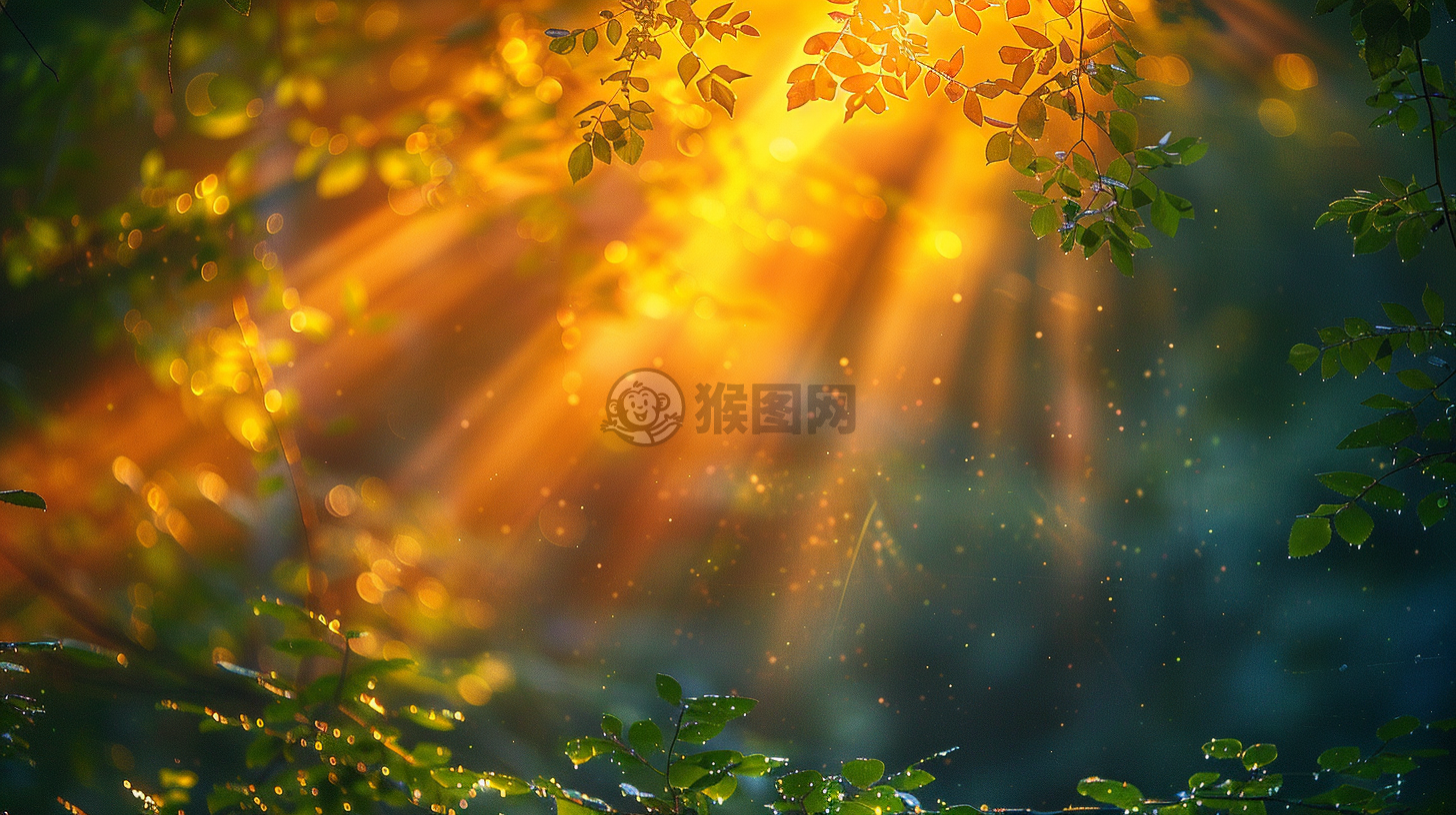 晨曦洒满树枝，美丽自然成千上万瞩目