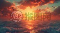 蔚蓝苍穹下的猎鹰翱翔壁纸