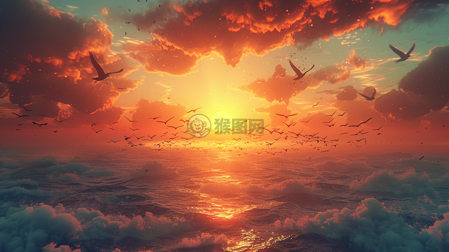 蔚蓝苍穹下的猎鹰翱翔壁纸