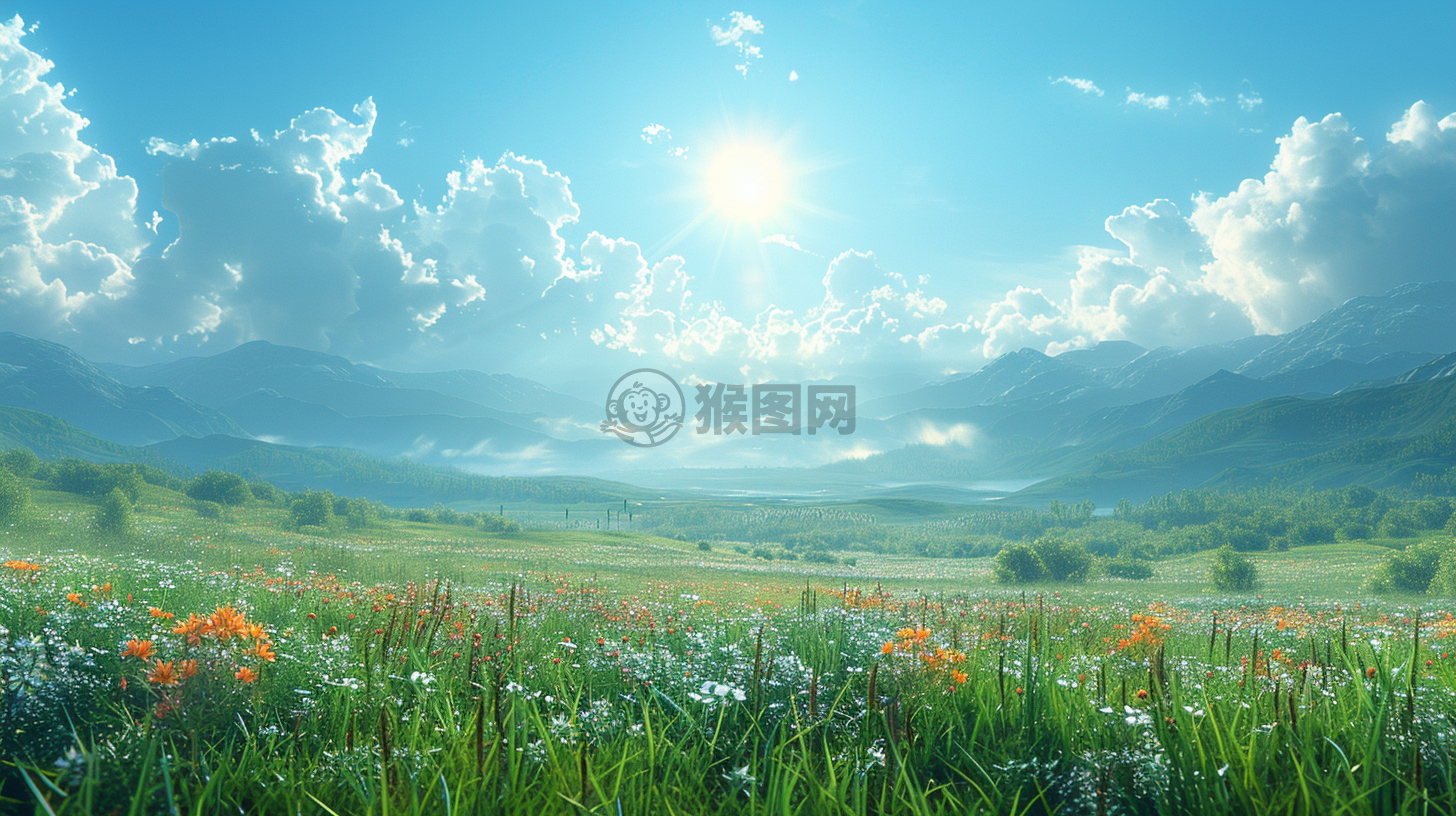 草原日出，精品壁纸，极致细节，展现美丽大自然。