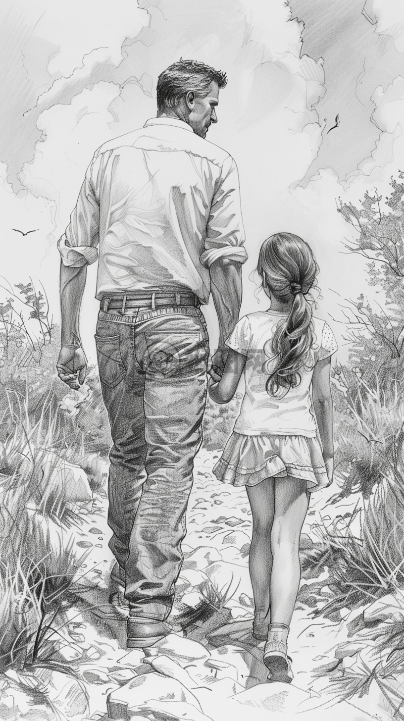 父女携手同行，幸福时光共度